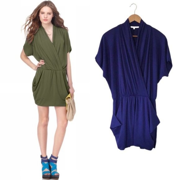 RACHEL Rachel Roy Olive and Blue Mini Dress - Picture 1 of 9